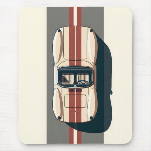 Minimalistische Retro Raceauto Streep Muismat