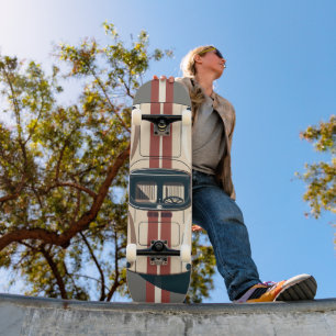 Minimalistische Retro Raceauto Streep Persoonlijk Skateboard