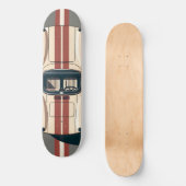 Minimalistische Retro Raceauto Streep Persoonlijk Skateboard (Voorkant)