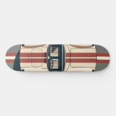 Minimalistische Retro Raceauto Streep Persoonlijk Skateboard (Horizontaal)