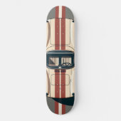 Minimalistische Retro Raceauto Streep Persoonlijk Skateboard (Voorkant)