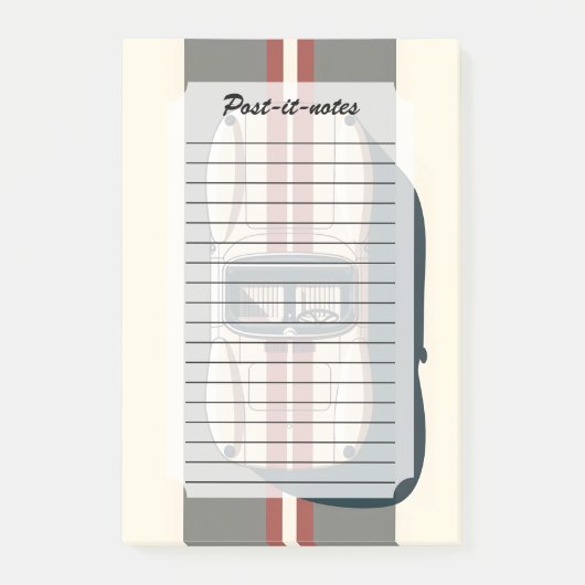 Minimalistische Retro Raceauto Streep Post-it® Notes (Voorkant)