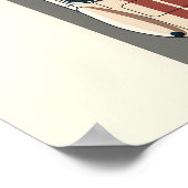 Minimalistische Retro Raceauto Streep Poster (Hoek)