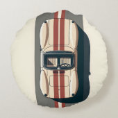 Minimalistische Retro Raceauto Streep Rond Kussen (Achterkant)
