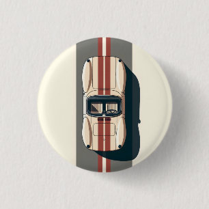 Minimalistische Retro Raceauto Streep Ronde Button 3,2 Cm