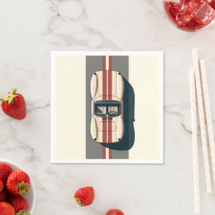 Minimalistische Retro Raceauto Streep Servet