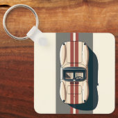 Minimalistische Retro-Raceauto-Streep Sleutelhanger (Voorkant)