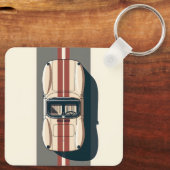 Minimalistische Retro-Raceauto-Streep Sleutelhanger (Achterkant)