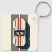 Minimalistische Retro-Raceauto-Streep Sleutelhanger (Achterkant)