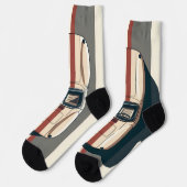 Minimalistische Retro-Raceauto-Streep Sokken (Links)