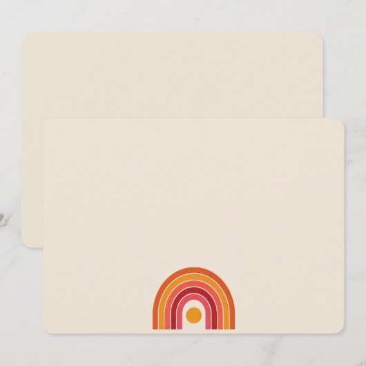 Minimalistische Retro Rainbow Note-Kaart Kaart (Voorkant / Achterkant)