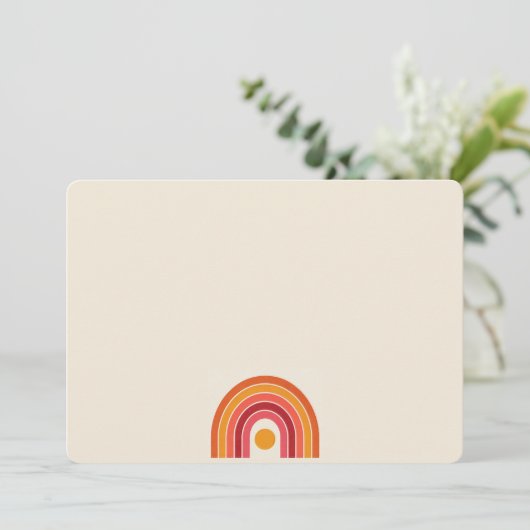 Minimalistische Retro Rainbow Note-Kaart Kaart (Staand voorkant)