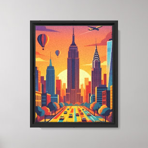 Minimalistische Retro-Reisposter van de New Yorkse Canvas Afdruk