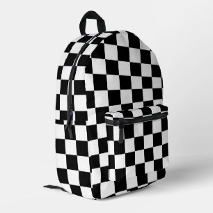 Minimalistische Retro Schachbrett – Monochrome Str Bedrukte Rugzak
