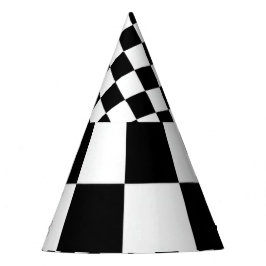 Minimalistische Retro Schachbrett – Monochrome Str Feesthoedjes