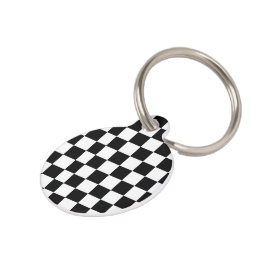 Minimalistische Retro Schachbrett – Monochrome Str Huisdierpenning