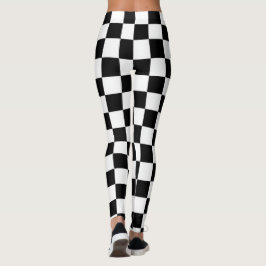 Minimalistische Retro Schachbrett – Monochrome Str Leggings