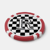 Minimalistische Retro Schachbrett – Monochrome Str Poker Chips (Enkel)