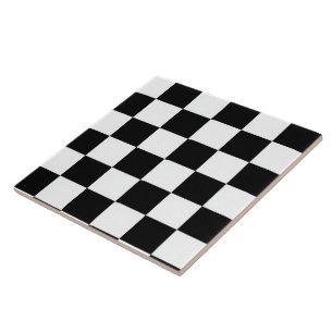 Minimalistische Retro Schachbrett – Monochrome Str Tegeltje