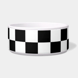 Minimalistische Retro Schachbrett – Monochrome Str Voerbakje