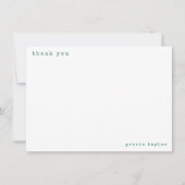 Minimalistische Retro Schrijfmachine Aangepaste Ke Bedankkaart (Voorkant)
