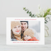 Minimalistische Retro Schrijfmachine Twee Foto Ker Feestdagenkaart (Staand voorkant)