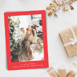 Minimalistische Retro Schrijfmachine Twee Vertical Feestdagenkaart<br><div class="desc">Eenvoudige Minimalistische Retro Schrijfmachine Twee Verticale Foto Vakantiekaart in Rood</div>