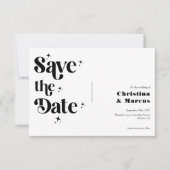 Minimalistische Retro Script 2 Foto Raster Trouwka Save The Date (Voorkant)