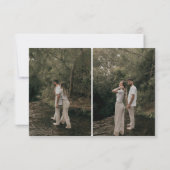 Minimalistische Retro Script 2 Foto Raster Trouwka Save The Date (Achterkant)