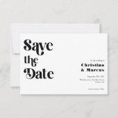 Minimalistische Retro Script 2 Foto Raster Trouwka Save The Date (Voorkant)