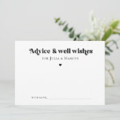 Minimalistische Retro Script Hart Wensen Huwelijk Advieskaart (Staand voorkant)