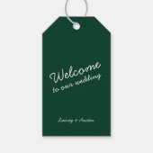Minimalistische retro smaragdgroene huwelijkscadea cadeaulabel (Voorkant)