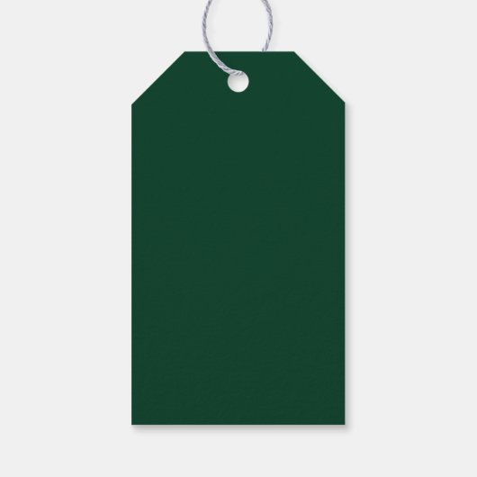 Minimalistische retro smaragdgroene huwelijkscadea cadeaulabel (Achterkant)