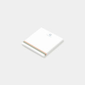 Minimalistische Retro Strepen Monogram Post-it® Notes (Schuin)