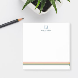 Minimalistische Retro Strepen Monogram Post-it® Notes
