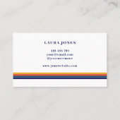 Minimalistische Retro Strepen Monogram Visitekaartje (Achterkant)