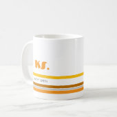 Minimalistische Retro Stripes Monogram Mok (Voorkant links)