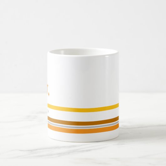 Minimalistische Retro Stripes Monogram Mok (Center)