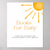 Minimalistische Retro Sun Boeken voor Baby Poster (Voorkant)