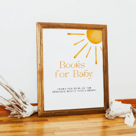 Minimalistische Retro Sun Boeken voor Baby Poster