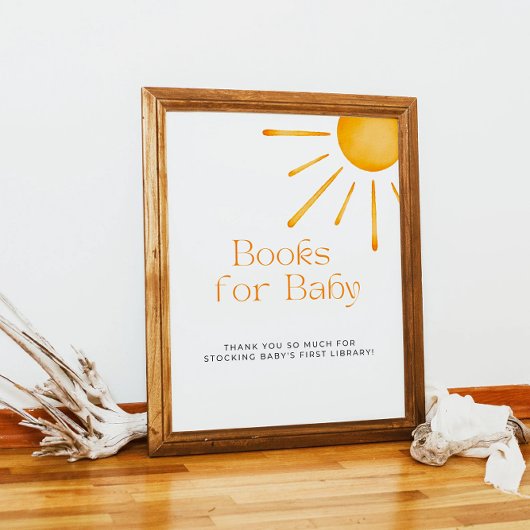 Minimalistische Retro Sun Boeken voor Baby Poster