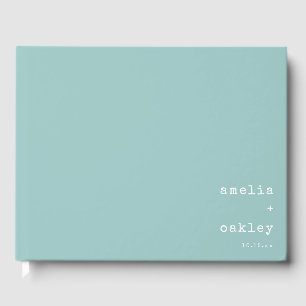 Minimalistische Retro Typemachine Aqua Huwelijk Gastenboek
