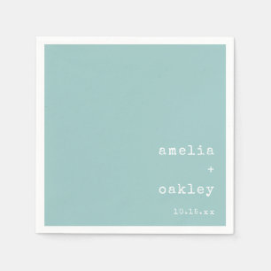 Minimalistische Retro Typemachine Aqua Huwelijk  Servet