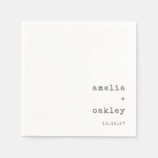 Minimalistische retro typemachine wit aangepaste b servet (Voorkant)