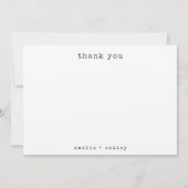 Minimalistische Retro Typewriter Kraft Aangepaste  Bedankkaart (Voorkant)