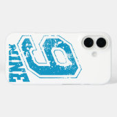 Minimalistische Retro Typografie Blauw Nummer 9 Case-Mate iPhone Case (Achterkant (horizontaal))