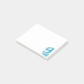 Minimalistische Retro Typografie Blauw Nummer 9 Post-it® Notes (Schuin)