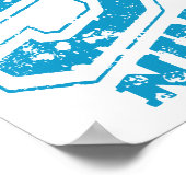 Minimalistische Retro Typografie Blauw Nummer 9 Poster (Hoek)