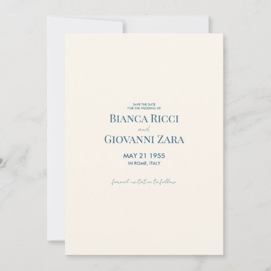 Minimalistische Retro Typografie Trouwen Save the  Kaart (Voorkant)