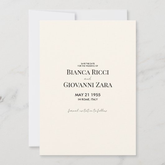 Minimalistische Retro Typografie Trouwen Save the  Kaart (Voorkant)